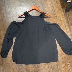 Black cold shoulder top